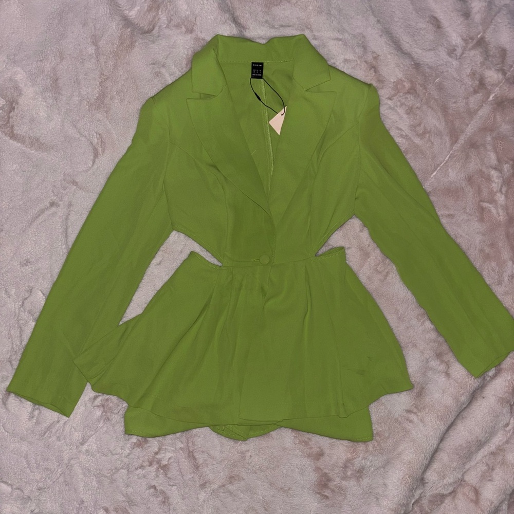 Green Blazer and Shorts Set